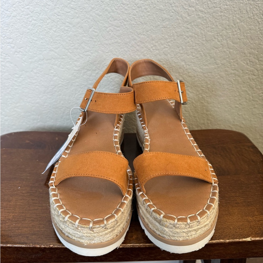 Women's Mustard and Tan Espadrille Sandals